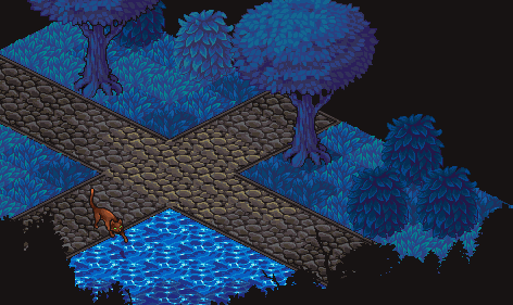 A recent pixel art commission of a fishing cat.