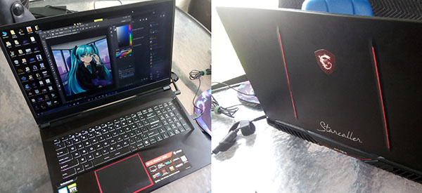 An MSI gaming laptop, the Ge75 Raider 9SE