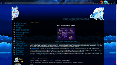 A screenshot of the original Cloud Tiger Productions website
